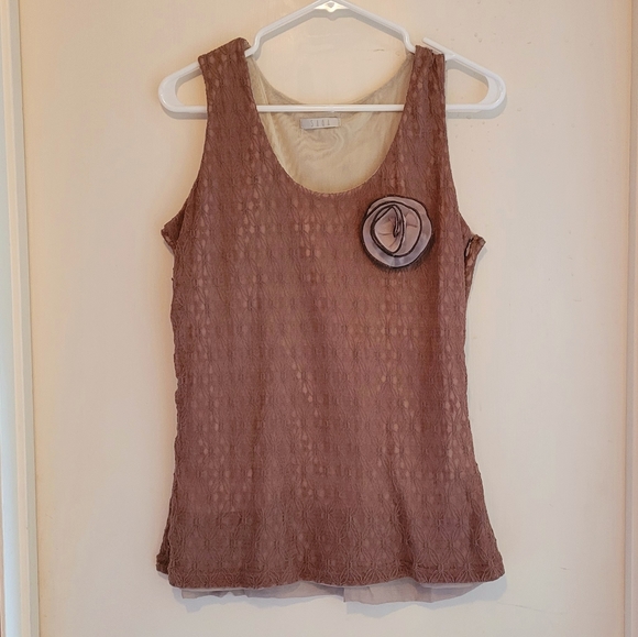 Taupe Top With Removable Rose Pin - Picture 11 of 12